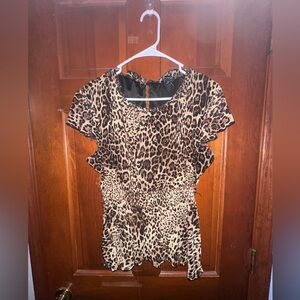 Impressions Leopard Print Blouse